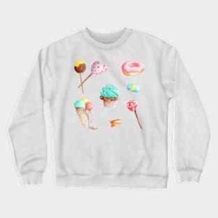 Colorful candies in watercolor Crewneck Sweatshirt